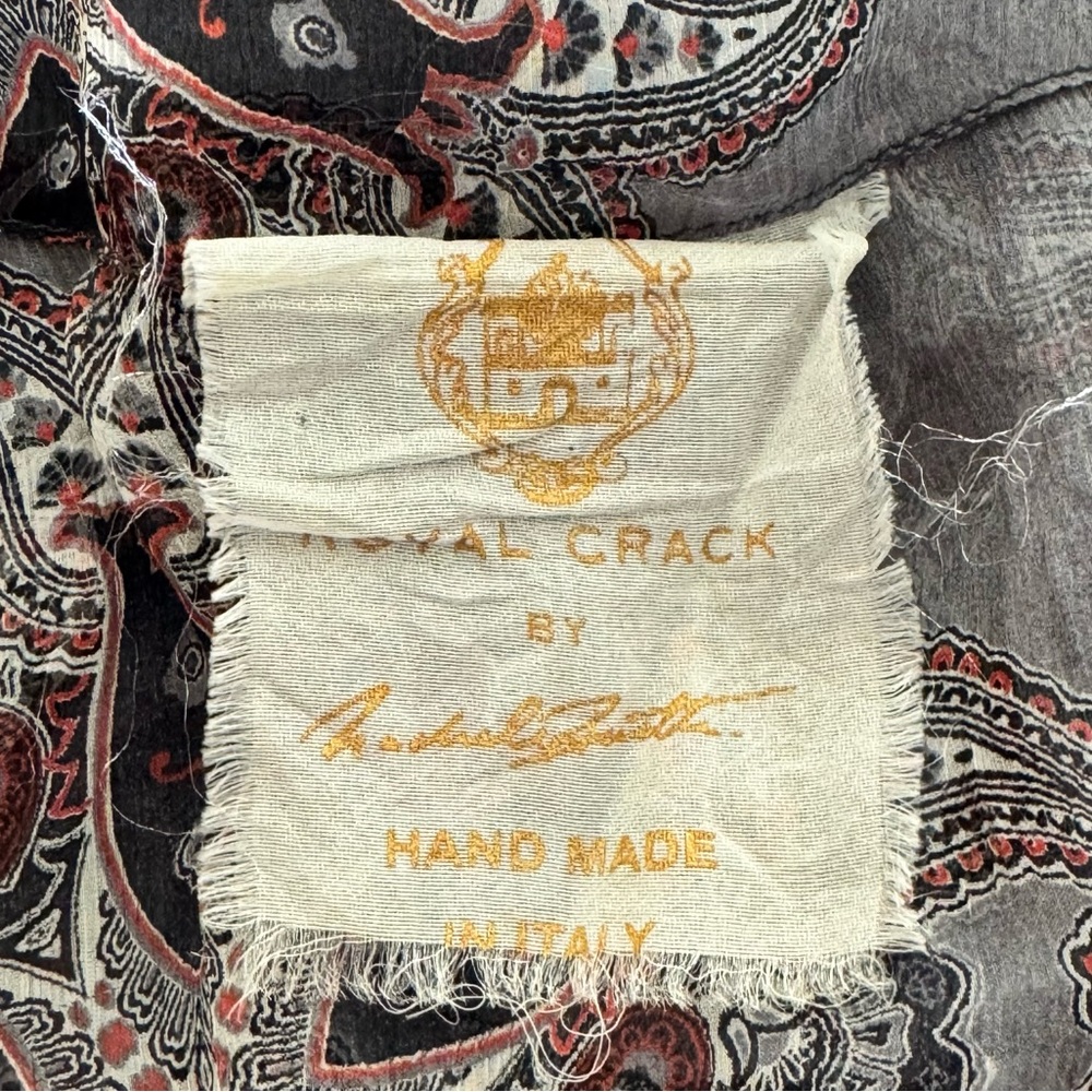 Royal Crack by Rachele Beretta Sheer Paisley Silk Maxi Wrap Dress L Italy - Picture 6 of 9
